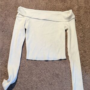 Wild Fable Cream Ribbed Knit Top